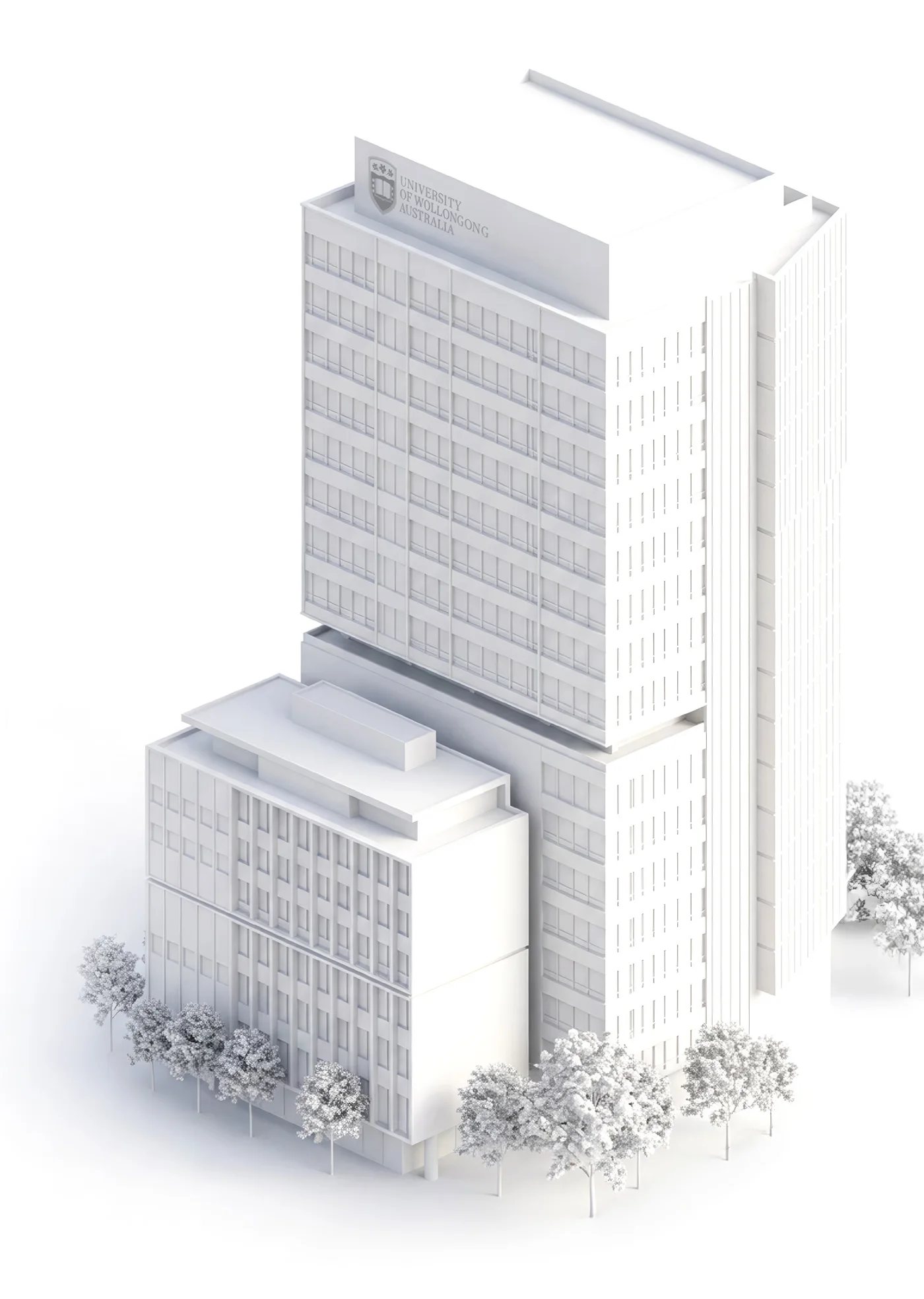 White architectural model of the Helix Hub tower and Liverpool Civic Place